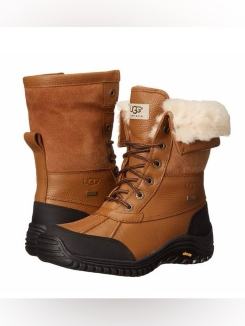 Ugg Women's Waterproof Adirondack II Fur Winter Snow Boot Otter Chestnut Brown